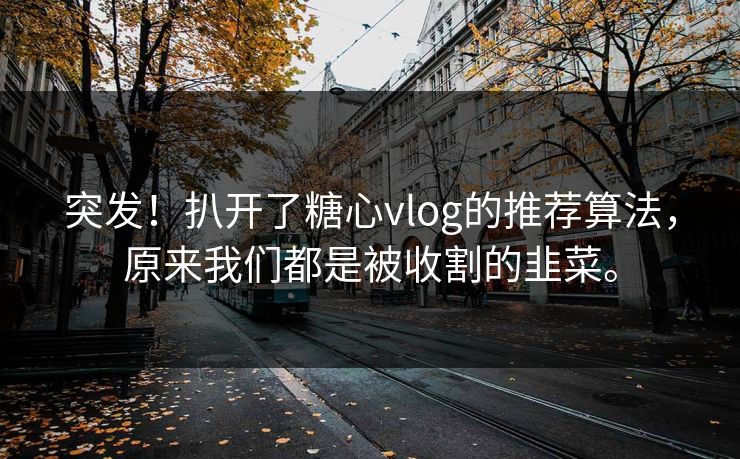 突发！扒开了糖心vlog的推荐算法，原来我们都是被收割的韭菜。