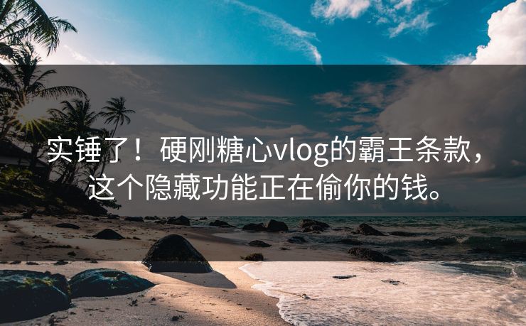实锤了！硬刚糖心vlog的霸王条款，这个隐藏功能正在偷你的钱。